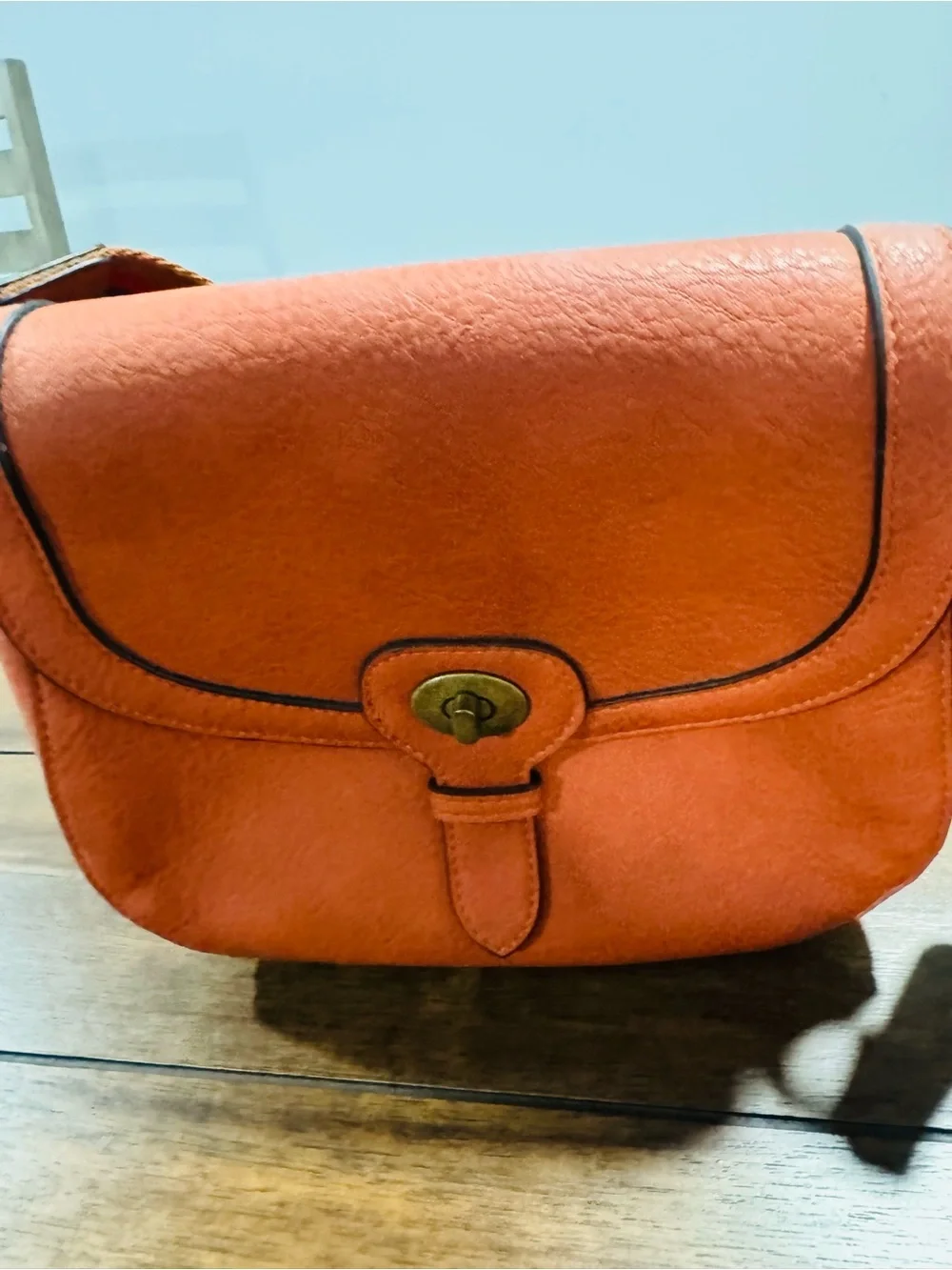 Universal Thread Burnt Orange Crossbody with Rainbow Strap